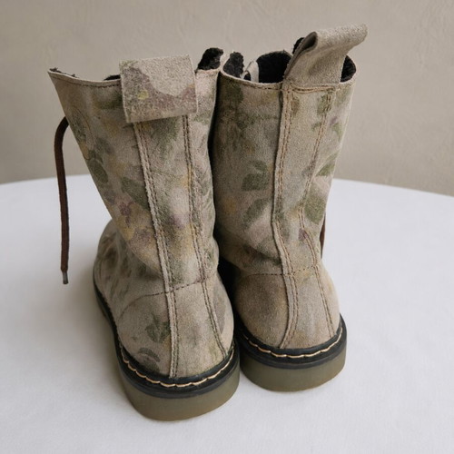 Electric Coolway Floral Suede Combat Boots used, size 36, vintage 2000s