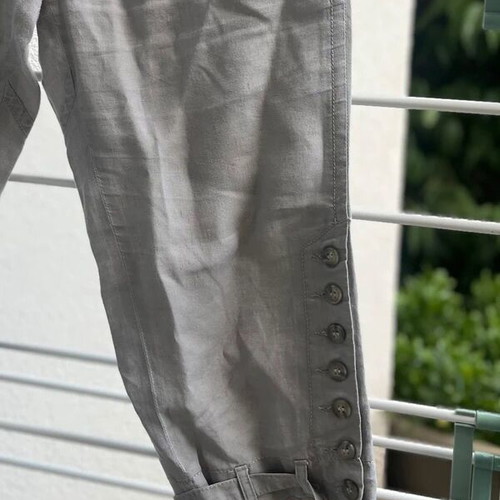 Claudia Sträter linen vintage capri pants, gray, size L