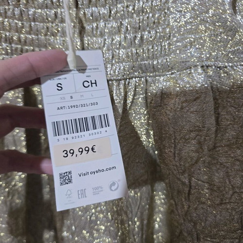 Gold Dress Oysho new, size S