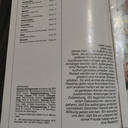 Food Decoration Booklet used in German