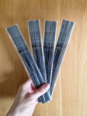 Cereria Molla black rattan replacement sticks for diffuser, pack of 12