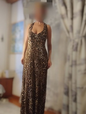 Maxi evening dress Be You new, brown, open back, sizes S-M