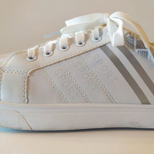 Fashion men's shoes used, casual style, size 44, white and gray