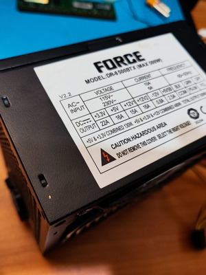 Force DR-8500BTX 500W ATX computer power supply used