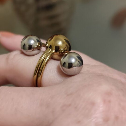 Ring silver and gold stainless steel new