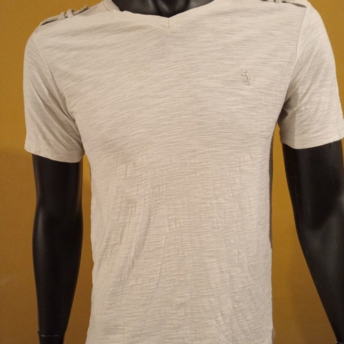 Lions Crest by English Laundry V-neck T-shirt new, S/M, gray, 100% cotton