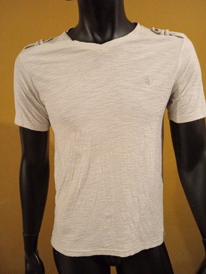Lions Crest by English Laundry V-neck T-shirt new, S/M, gray, 100% cotton