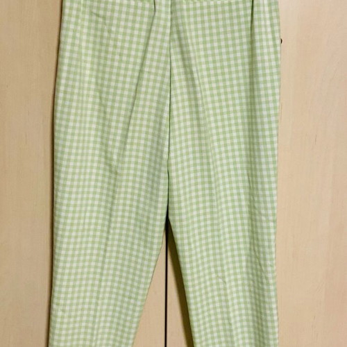 Vichy pants Zara like new, white and green, high waist