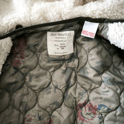 Zara double jacket for girls 2-3 years like new, pink multicolor
