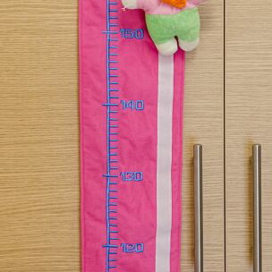 Fabric height chart with clown design