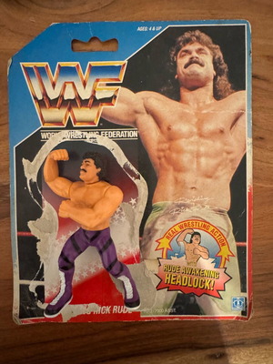 WWF Vanishing Rick Rude figure new with vintage Bio card