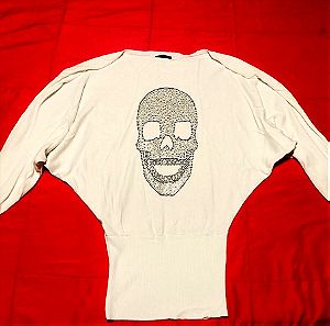 Philipp Plein rhinestone skull γυναικείο μακρυμάνικο μπλουζάκι