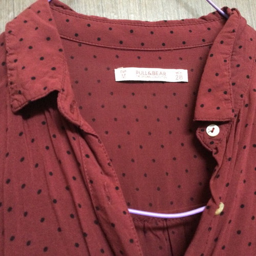Pull & Bear burgundy polka dot shirt like new