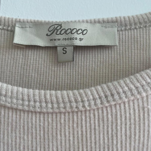 Rococo Women's Top Used, Beige, Size S With Lace Ruffles