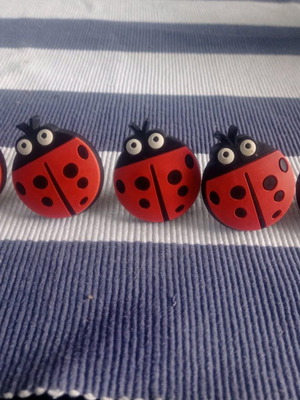 Ladybug knobs like new, pack of 5 for children's furniture