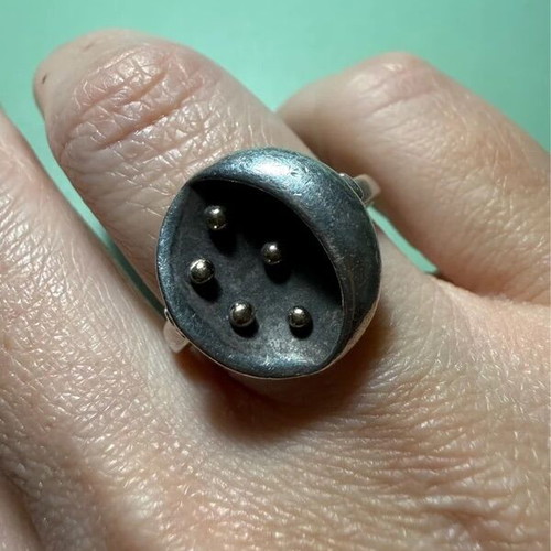 Handmade ring 18K gold and 925 silver used, vintage design