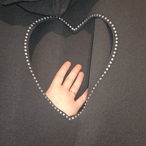 A-Style crepe blouse like new, size XXL, black with heart back cutout