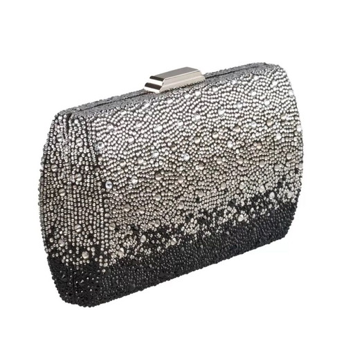 Anna Cecere clutch with crystals new, black and silver