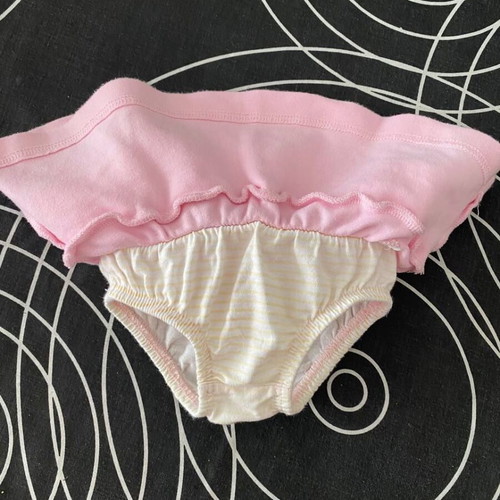 Girls swimsuit 6 months pink with skirt like new