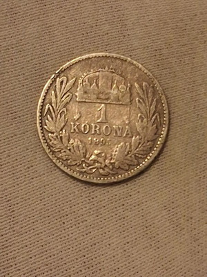 1 Korona Ουγγαρίας ασημένιο νόμισμα μεταχειρισμένο 1895