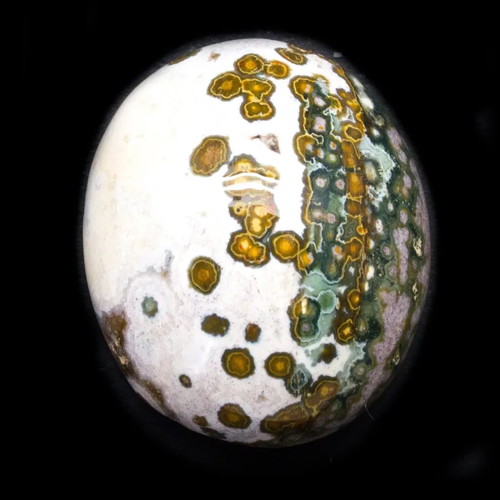 Orbicular jasper mineral pendant in 925 silver necklace new