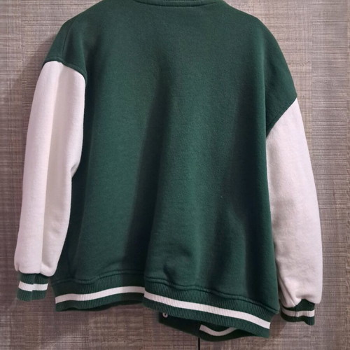 Zara college jacket for boy 5-6 years 116cm like new, white and green