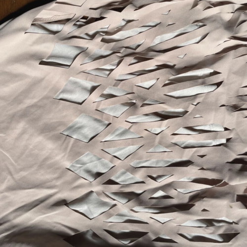 Cutcuutur midi skirt like new, beige with laser cut design