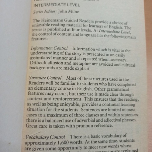 Wilbur Smith The Eye of the Tiger book, Heinemann Guided Readers