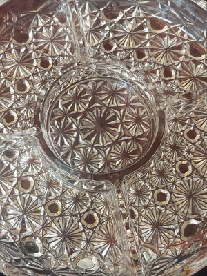 Crystal nut dish 5 sections like new, 1980s vintage