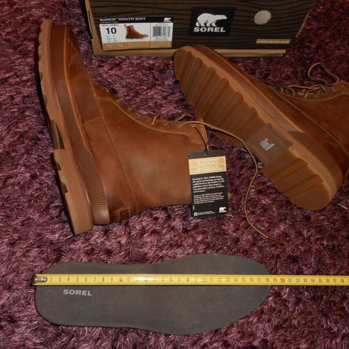 Sorel Madson Wingtip Boot brown casual shoe new, size 43