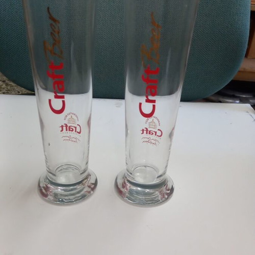 Craft Beer Glasses tubular pack of 2 new