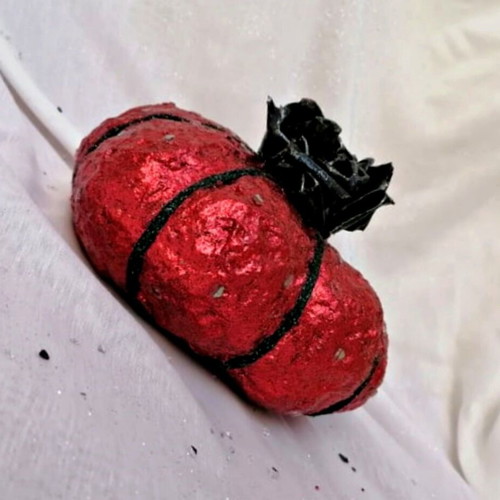 Large red papier mache pumpkin new