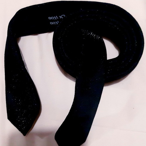 Woo & Woo thin black tie with silver, new