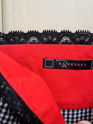 Raxevsky women's top new, black and red floral lace