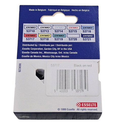 Label tape 24mm new, black print on red background