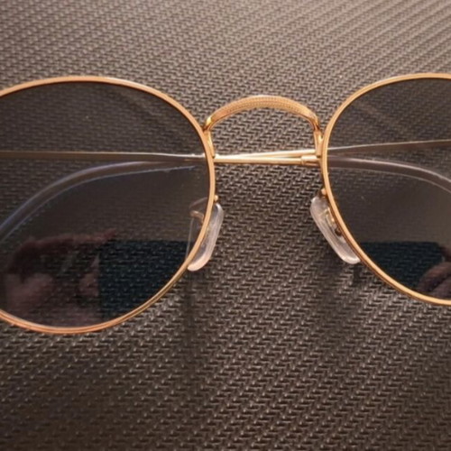 Enzo metal round sunglasses used, brown
