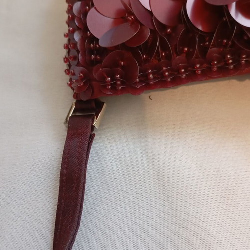 Lei di Lancetti vintage evening shoulder bag, burgundy with sequins