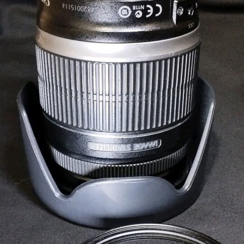 Canon 18-200 f3.5-5.6 IS lens used with filter and hood
