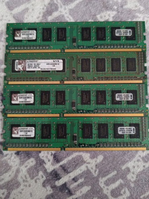DDR3 μνήμη Kingston KVR 4GB μεταχειρισμένη, 4x1GB 1333MHz