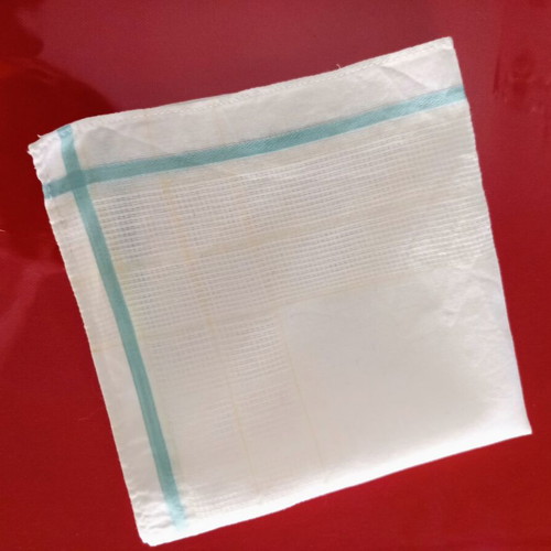 Set of 2 vintage women's handkerchiefs used with pink and aqua stripes