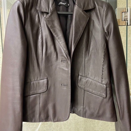 Forel women's leather jacket used, brown, size 52