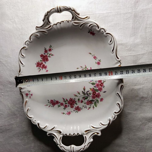 Square plate J&G Meakin England used, collectible porcelain MC 604