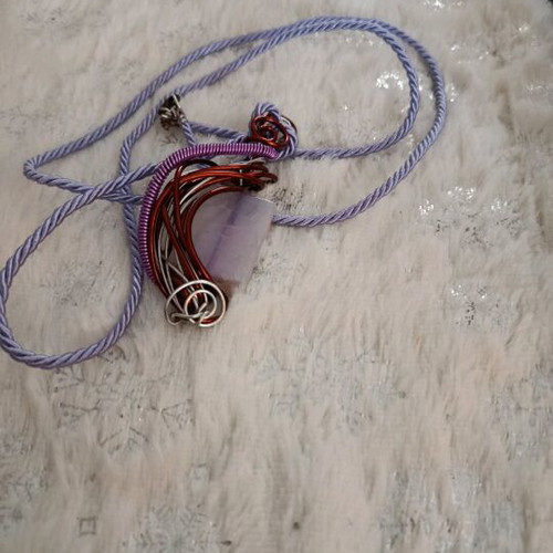 Handmade necklace new, purple, unique