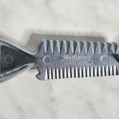 Vintage kitchen tool set used, includes Westmark Decorex-Spezial and can opener