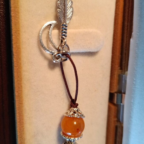 Handmade worry beads with 10mm beads and silver-plated parts new
