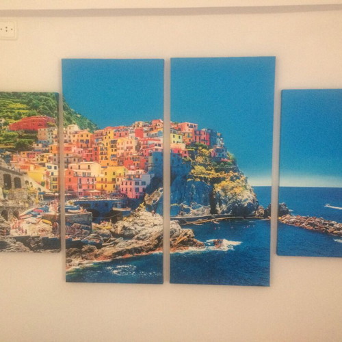 Canvas painting four-panel like new, Amalfi coast