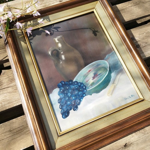 Vintage Dutch oil painting on canvas used