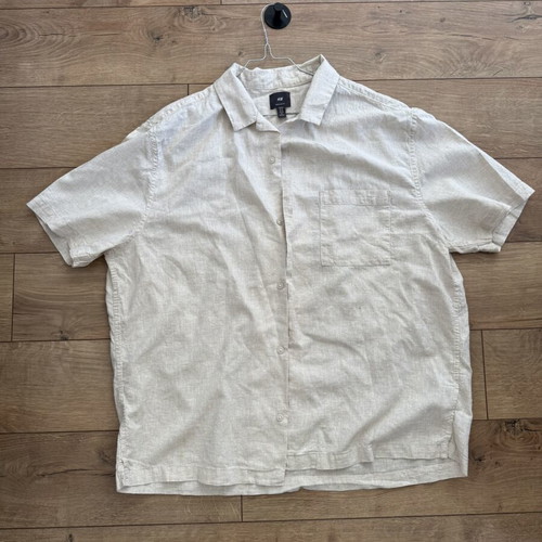 H&M men's button shirt, beige, XL