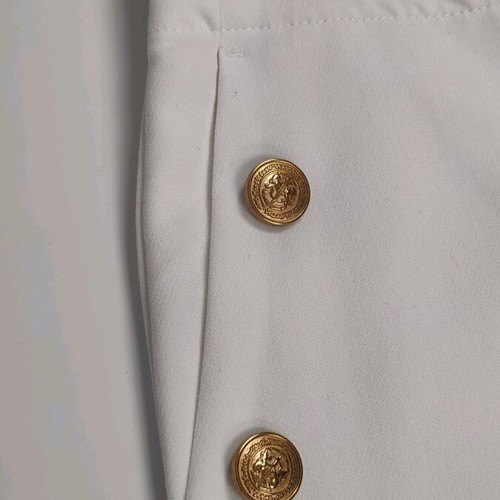 Zara pants L 40 like new, white with gold details