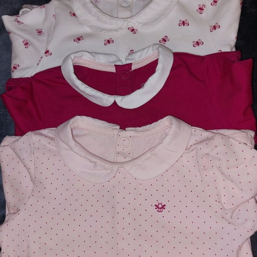 Okaidi set of 3 long sleeve bodysuits like new, size 18m/80cm